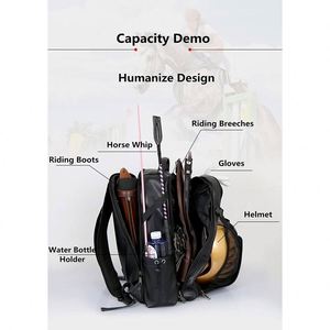 Muestra Gratuita, Mochila Ecuestre Grande y Espaciosa Personalizada BSCI con Soporte para Casco, Mochila para Casco de Equitación - Product Image 3