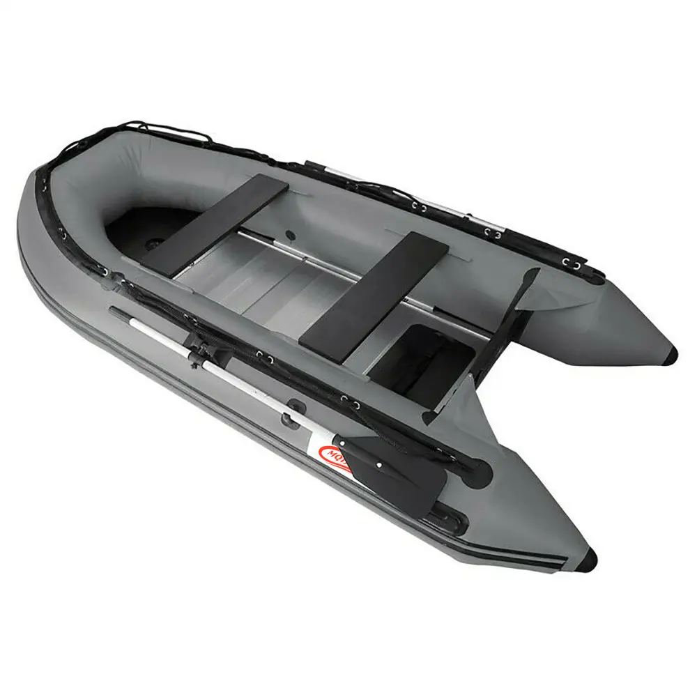 10.8 ft Gommone Zattera di Pesca Dinghy Tender Pontone Barca Grigio