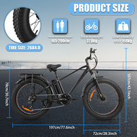 Vélo de montagne électrique à 7 vitesses avec batterie lithium 48V cachée, moteur sans balais à moyeu arrière, freins à disque hydrauliques, cadre en aluminium