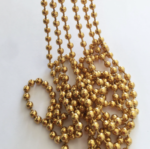 <span class=keywords><strong>Rideau</strong></span> à chaînes en billes dorées - Séparateur décoratif au toucher frais pour les intérieurs modernes et les événements - Product Image 1