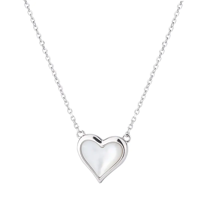 Neue 925er Sterlingsilber-Schale herzförmiges Valentinstagsgeschenk hochwertige Schmuckkette für Damen