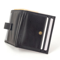 Dompet tempat kartu pria, dompet kulit asli ukiran kustom sederhana