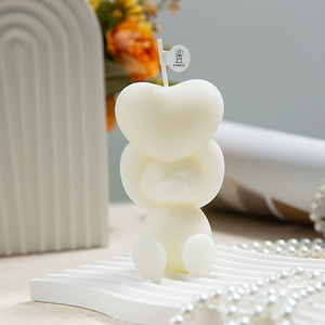 Romantic Heart Bear Scented Soy Wax Candle Rose Bear <b>Ornament</b> Home Atmosphere Decor Gift - Product Image 3