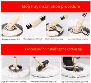 Serpillère Magique Rotative à 360 Degrés avec Seau, Design Moderne, Meilleure Vente du Fabricant, Ensemble de Nettoyage Domestique - Product Image 6