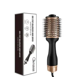 Multifunctional Salon Gold Hair Blow Dryer One Step Volumizer Styler Rotating Hot Air Brush