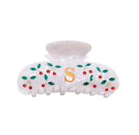 Pince à cheveux en acrylique avec lettres dorées, design créatif et élégant, faite à la main, nouvelle arrivée