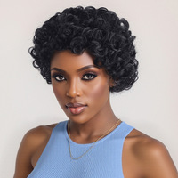 Perruque Courte Bouclée pour Femme OEM, Style Non-Mainstream, Cheveux Bouclés Pleine Tête, Soie Haute Température, Effet Naturel Blanc et Volumineux