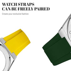 Boîtier de montre OEM en acier inoxydable de 20 mm avec bracelet en silicone étanche, bracelet en fluorocarbone, bracelets de montre à quartz et mécaniques - Product Image 5