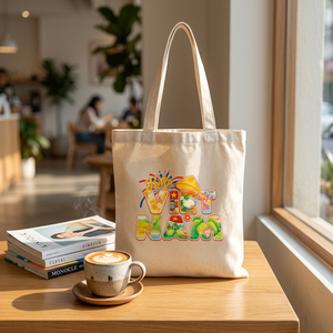 Promotion Custom Logo Large Size Durable Natural Beige Organic Cotton Canvas Long Handle Pull Closure Tote <b>Bag</b> Shopping <b>Gift</b> - Product Image 5
