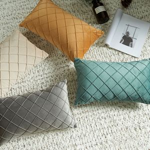 Sarung Bantal Beludru Kristal Lipit Pinch Pleated, Sarung Bantal Hias Solid untuk Dekorasi Rumah, Penutup Ritsleting Tersembunyi 50*50cm - Product Image 6