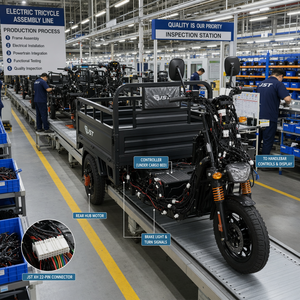 Faisceau de câblage ODM OEM pour tricycle électrique KET MG610 18 broches AWG20 UL1015 tressé en nylon pour tricycle cargo électrique, vélo à <span class=keywords><strong>3</strong></span> roues, scooter - Product Image 6