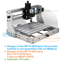 Nouvelle Mini-Fraiseuse CNC Zhong Hua Jiang 3018, 3 Axes, 300x180x45mm, 300W, Graveur de Bureau Mach3 pour Découpe Simple du Bois et du Métal
