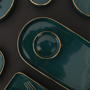 Piattino per Spezie in Ceramica Porcellana Verde Scuro Stile Nordico Ecologico all'Ingrosso per Regali Sicuro per il Contatto con Alimenti - Product Image 2