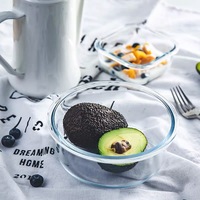 Boîte à bento en verre Borosilicate rond/carré/rectangulaire, bac à légumes pour le stockage des aliments sous vide, avec couvercle à verrouillage, 1 pièce