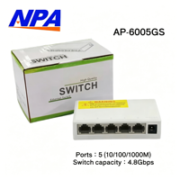 Commutateur réseau Gigabit ANPA 5 ports empilable 4,8 Gbit/s, boîtier plastique, Plug & Play de bureau avec QoS, garantie 2 ans pour caméra IP – En stock
