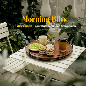 Plateau rotatif fonctionnel en bois paresseux Susan plateau tournant Vintage pour Table à manger cuisine comptoir armoire stockage maison Accent - Product Image 6