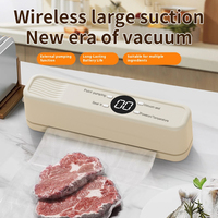Scelleuse sous vide rechargeable compacte pour la cuisine, machine de scellage et d'emballage sous vide entièrement automatique