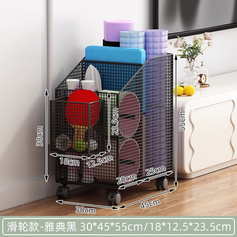 ตะกร้าแขวนแบบมีล้อเลื่อนสีดำ Athens