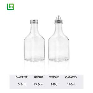 Vaso per spezie da <span class=keywords><strong>cucina</strong></span> in vetro 170 <span class=keywords><strong>ml</strong></span> trasparente rotondo imballaggio pepe sale <span class=keywords><strong>cucina</strong></span> salsa di soia aceto barattolo di stoccaggio con coperchio a vite in metallo - Product Image 2