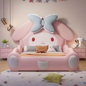 Letto Singolo da Bambina Rosa <span class=keywords><strong>My</strong></span> Melody Stile Principessa con Sponda di Sicurezza per Uso Domestico in Legno Massiccio Artistico - Product Image 2