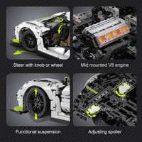 Cada C61048 MOC City Supercar Racing Hypercar Fantasma Sports Car, Modelo de Vehículo de Carreras, Kits de Ladrillos de Construcción, Sets de Bloques de Construcción