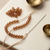 Hellgeräucherte Topas 4mm Facettierte Umweltfreundliche Langlebige Diamant-Doppelspitzen Lose Perlen für Schmuckherstellung Stickerei DIY Handwerk