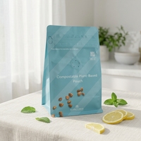 Sacs à café personnalisés à fond plat, résistants à l'humidité, avec valve, pour grains de café, aliments pour animaux et chewing-gum, 100g, 150g, 250g, 500g, 1kg
