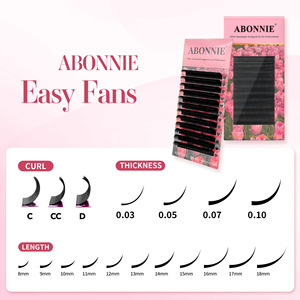 ขนตาปลอม Abonnie ขนาด 0.05 มม. รุ่น C D ง่ายต่อการต่อ เป็นพัดได้ง่าย ขนนุ่ม ทำด้วยมือ สำหรับมืออาชีพ - Product Image 2