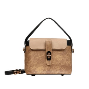 SOMETHING Structured Vintage Designer PU Leather Waterproof Lightweight Box Crossbody Satchel Bag Removable Strap <b>Small</b> Capacity - Product Image 2