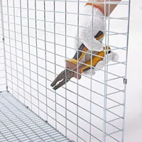 Mangeoire à lapins avec fond et couvercle en métal, grande capacité, distributeur de nourriture pour lapins, mangeoire à lapins galvanisée pour l'extérieur