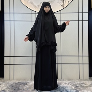 Robe longue abaya élégante haut de gamme pour femmes Style moyen-oriental transfrontalier couleur unie Polyester taille XXL - Product Image 5