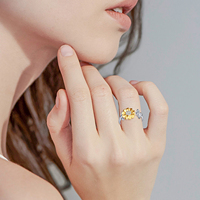 Bijoux fins en argent sterling 925 personnalisé vous êtes mon soleil bague ouverte abeille réglable pour les femmes