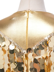 Combinaison à pattes d'éléphant pour filles de 6 à 16 ans, avec cape à paillettes, costume de danse disco, style rétro des années 70, pour spectacles de jazz, sur mesure - Product Image 4