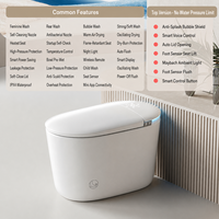 WC intelligent compact à poser au sol, en céramique, pour optimiser l'espace, idéal pour les salles de bain d'hôtels de luxe