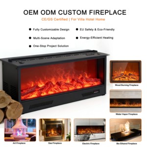 Cheminée électrique encastrée de luxe, design intégré sans joint, scène de combustion réaliste pour la rénovation personnalisée de la maison - Product Image 6