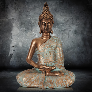Elegante estatua de Buda de estilo Vintage para decoraciones del hogar-Adorno de resina budista tailandés Artesanía <span class=keywords><strong>Zen</strong></span> del sudeste asiático Budismo - Product Image 3