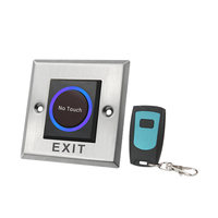 Interrupteur à capteur infrarouge sans contact en acier inoxydable 12V, bouton de sortie de contrôle d'accès sans contact avec télécommande