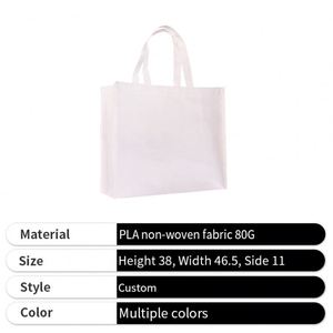 Bolsa de Compras Personalizable de PLA No Tejido, Impermeable, con Logotipo Impreso, para Regalos - Product Image 4