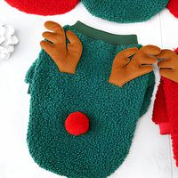 Pull de Noël pour chien, doux et confortable, rouge et vert, avec motif sapin de Noël, Père Noël, bois de renne et nœud papillon, chaud pour l'hiver