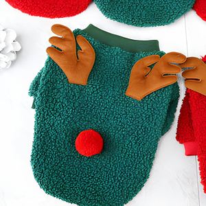 Suéter Navideño Cálido para Perro, con Diseño de Árbol de Navidad Rojo y Verde, Santa Claus, Astas de Reno y Lazo, para Cachorros - Product Image 1