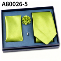 Coffret Cadeau Homme : Cravate Couleur Unie, Pochette de Costume, Épingle de Revers, Logo Personnalisé, pour Mariage Formel