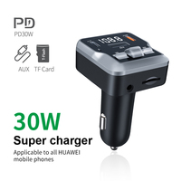 Penjualan terlaris 2024 multifungsi Aksesori Mobil pemancar FM BT 5.3 nirkabel pemutar MP3 PD 30W pengisi daya Cepat USB OTP OVP