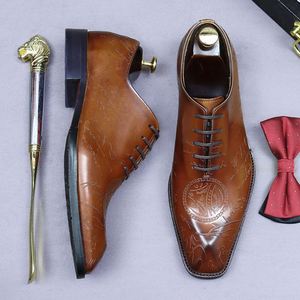 Zapatos Formales de Negocios para Hombre, Personalizados de Lujo, Completamente en Cuero, con Forro de Cuero Oxford Genuino y Detalles Perforados - Product Image 5