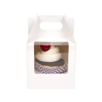 Emballage de boîte à pâtisserie blanche ordinaire bon marché personnalisée Mini boîte à gâteau Boîte à cupcakes unique