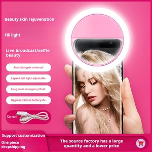 Xách tay có thể sạc lại Led điện thoại đứng inch trường hợp di động với Tripod Flash Selfie vòng ánh sáng chủ Camera Stick Clip phụ kiện - Product Image 6