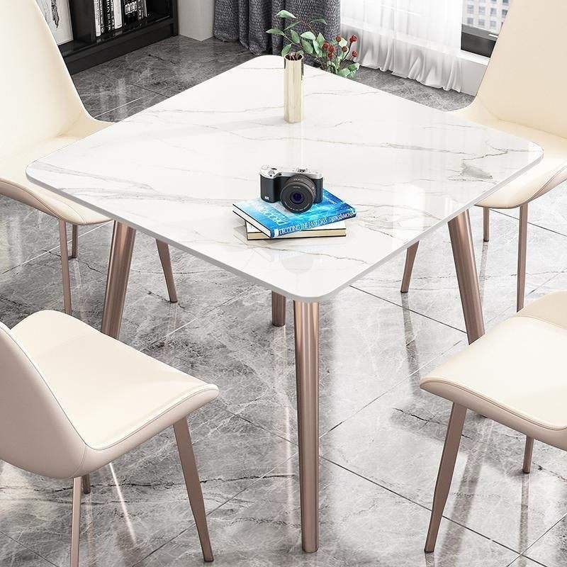 Table carrée en pierre reconstituée 70 cm - Table individuelle uniquement