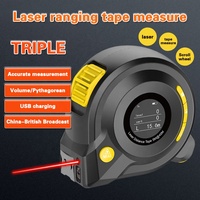 Ruban à mesurer numérique de distance laser multifonctionnel 3 en 1 40M, distance Laser 5m ruban à mesurer avec écran LCD