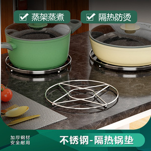 ที่วางหม้อสแตนเลส แผ่นฉนวนกันความร้อน ทรงกลม 8 มม. แผ่นรองโต๊ะครัว ป้องกันการลวก ทนความร้อนสูง - Product Image 5