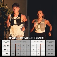 Gilet d'hydratation pour la course à pied avec porte-téléphone et bouteille d'eau de 500 ml/17 oz |   Nylon réfléchissant |   Ajustable 18 pouces