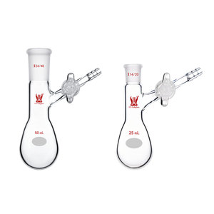 Verrerie de laboratoire CS Labglass, flacon de réaction <span class=keywords><strong>Schlenk</strong></span> en verre borosilicaté à paroi épaisse de forme Kjeldahl avec robinet en verre - Product Image 1